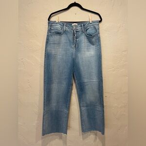 L'AGENCE Wanda High Rise Crop Wide Leg Light Blue Straight Leg Jeans NWT